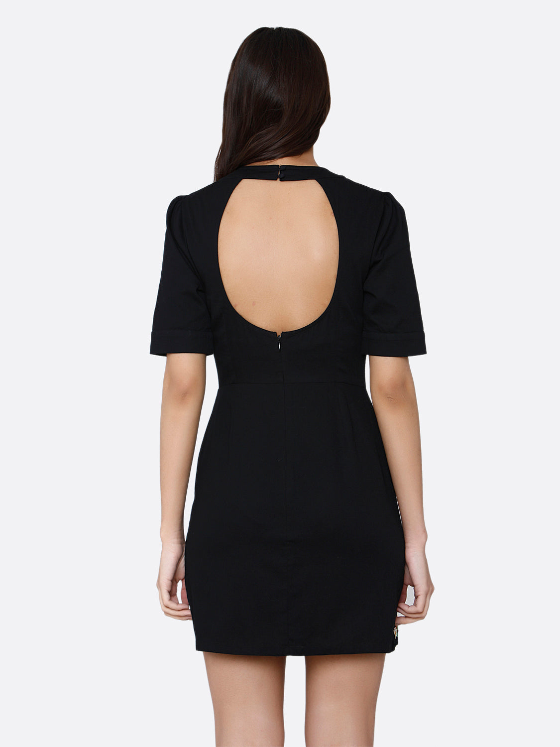 Black Floral Embroidered Sheath Mini Dress AaliyaIndia Black Floral Embroidered Sheath Mini Dress AaliyaIndia