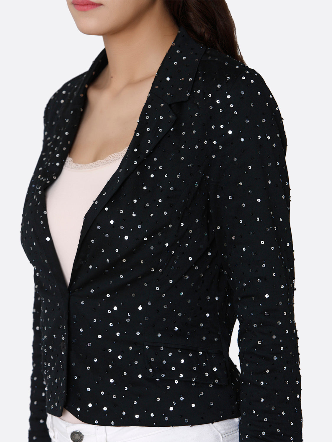 Black Hand Embellished Blazer