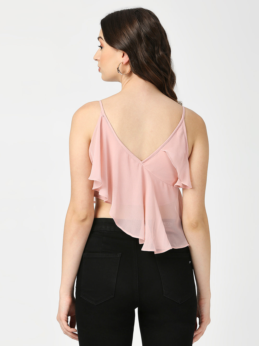 Pink Ruffle Crop Top