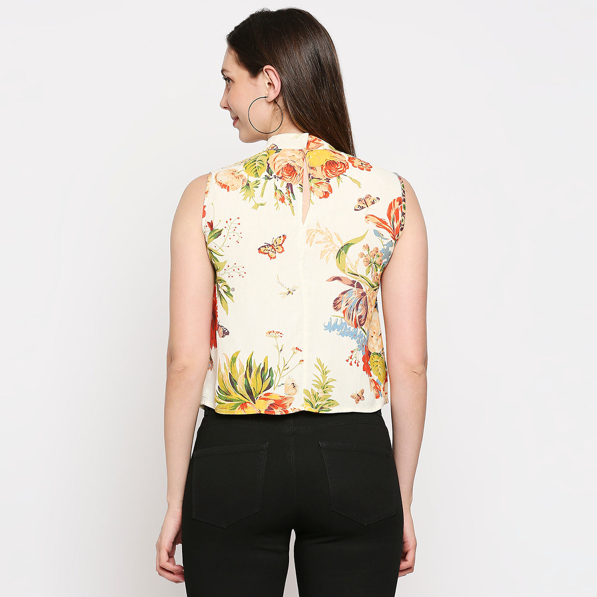 Multicoloured Floral Georgette Regular Top