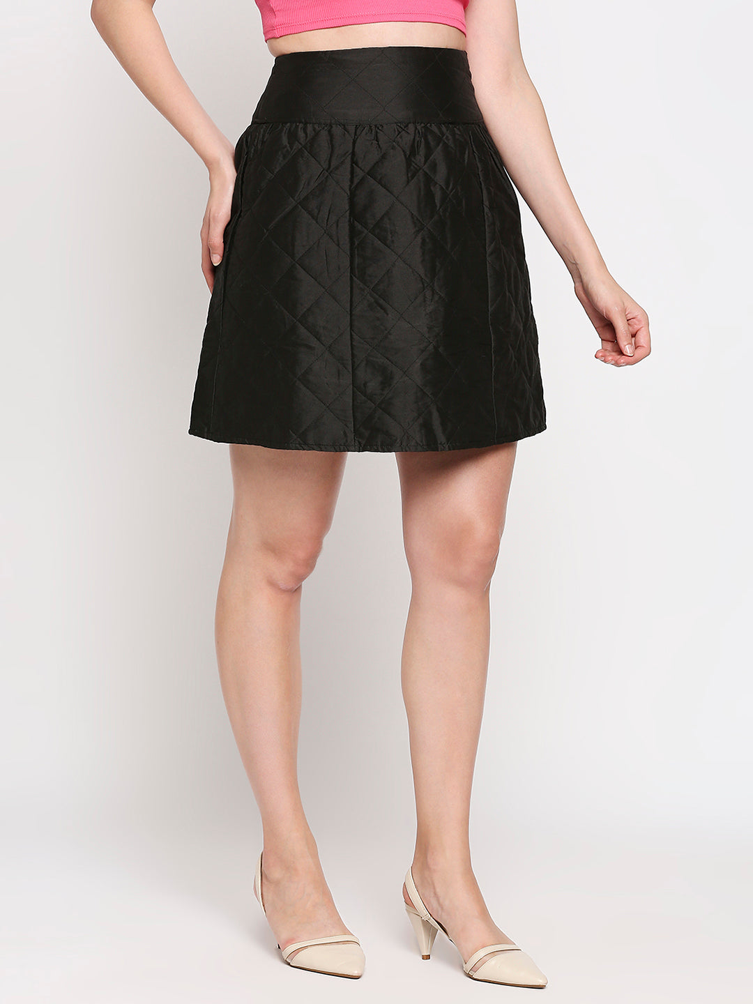 Black Quilted Skirt