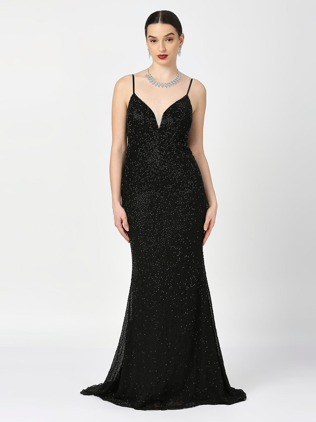 Glittered Black Cocktail Gown