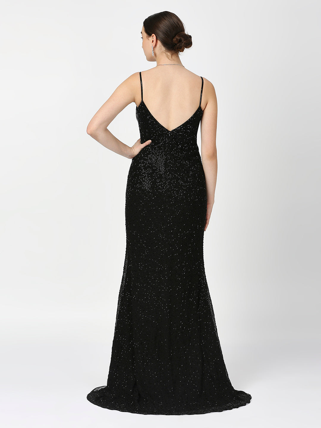 Glittered Black Cocktail Gown