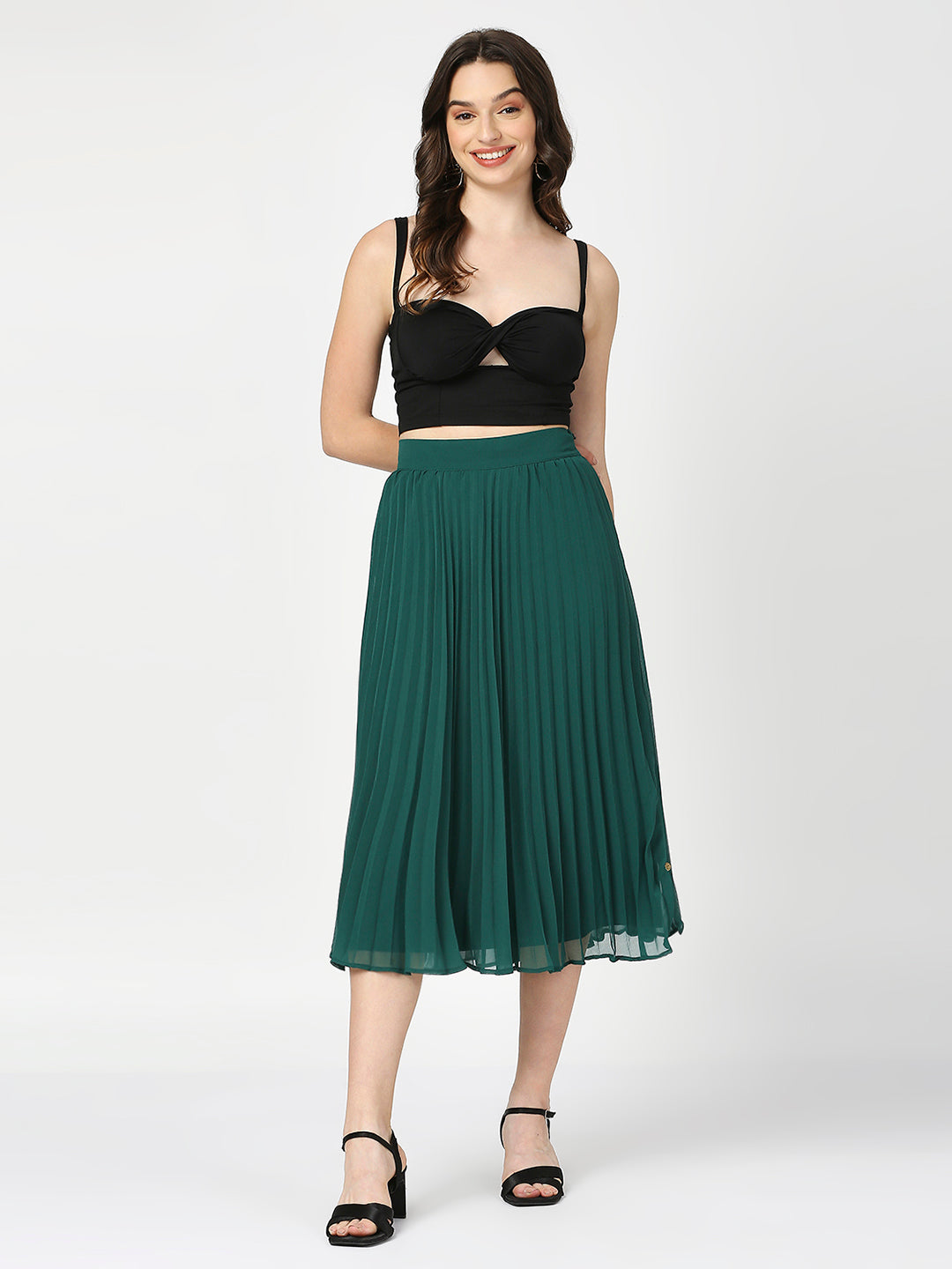 Pleated Midi Skirt