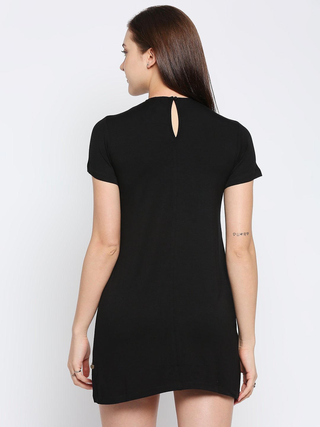 Black Fitted Mini Dress - AaliyaIndia