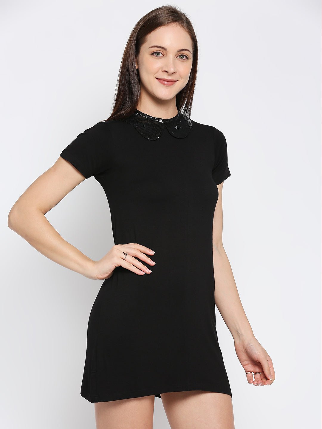 Black Fitted Mini Dress - AaliyaIndia