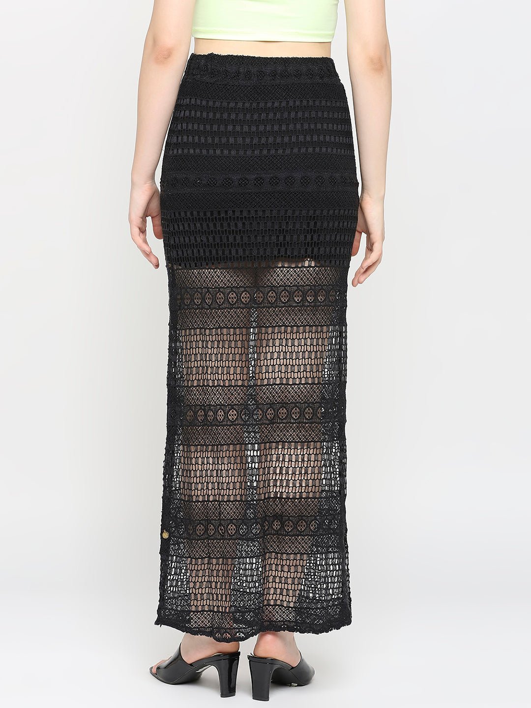 Black Lace Skirt - AaliyaIndia