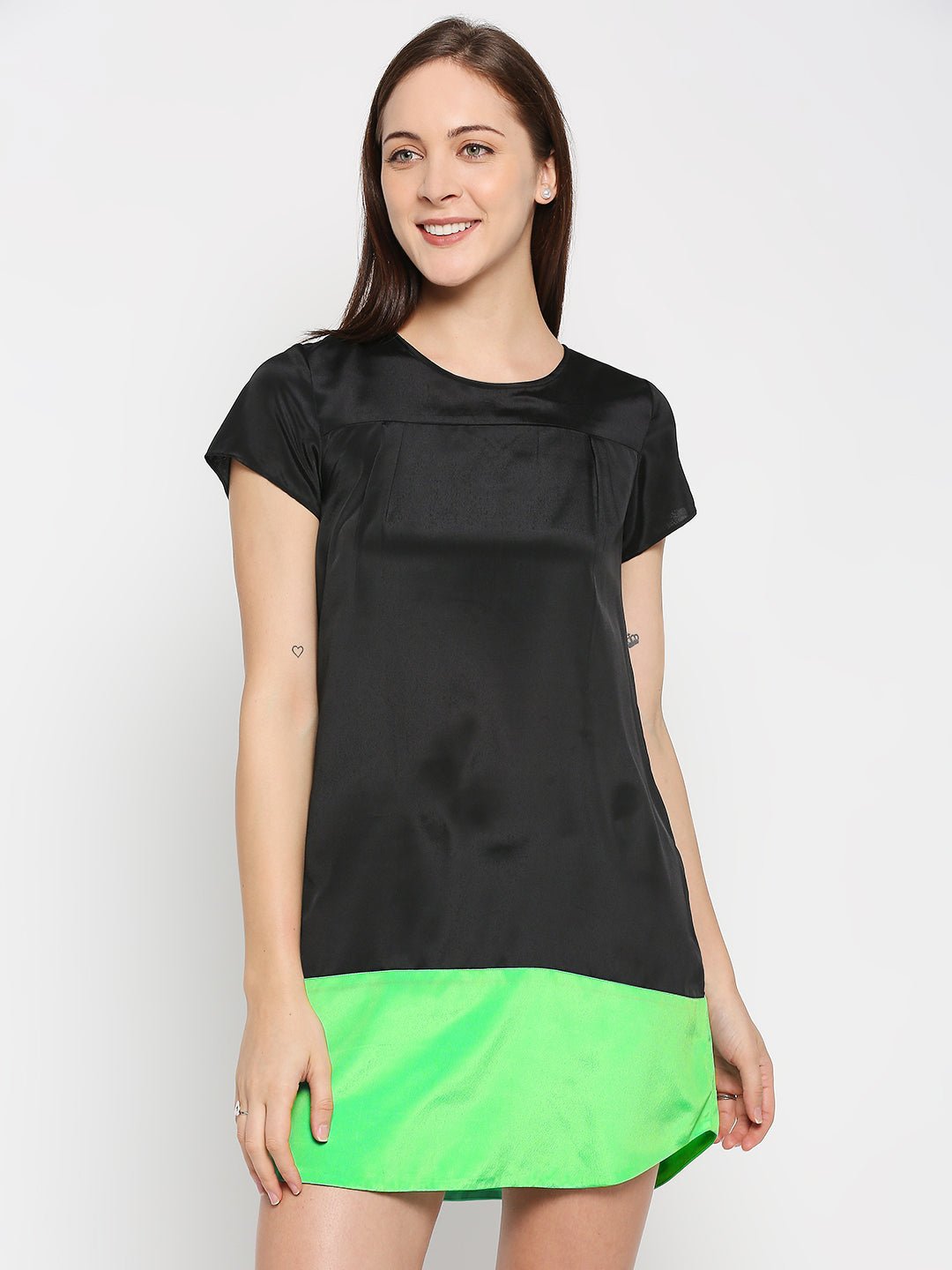 Black T-Shirt Dress - AaliyaIndia