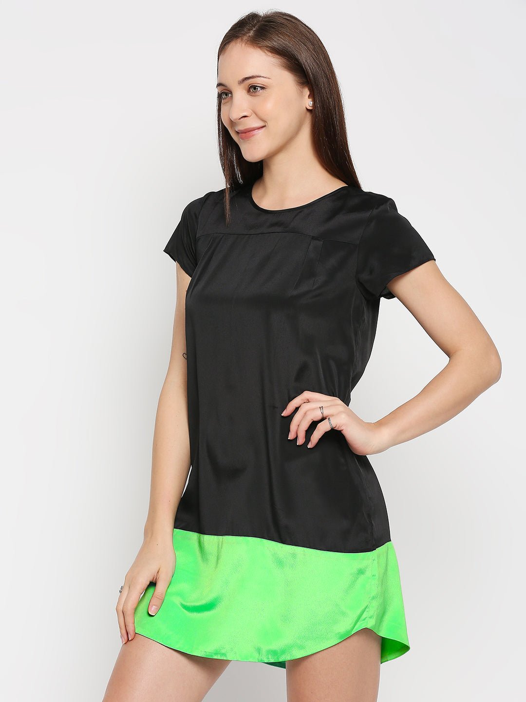 Black T-Shirt Dress - AaliyaIndia