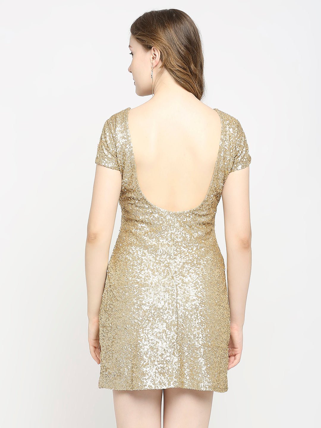 Gold Sequin Bodycon Dress - AaliyaIndia