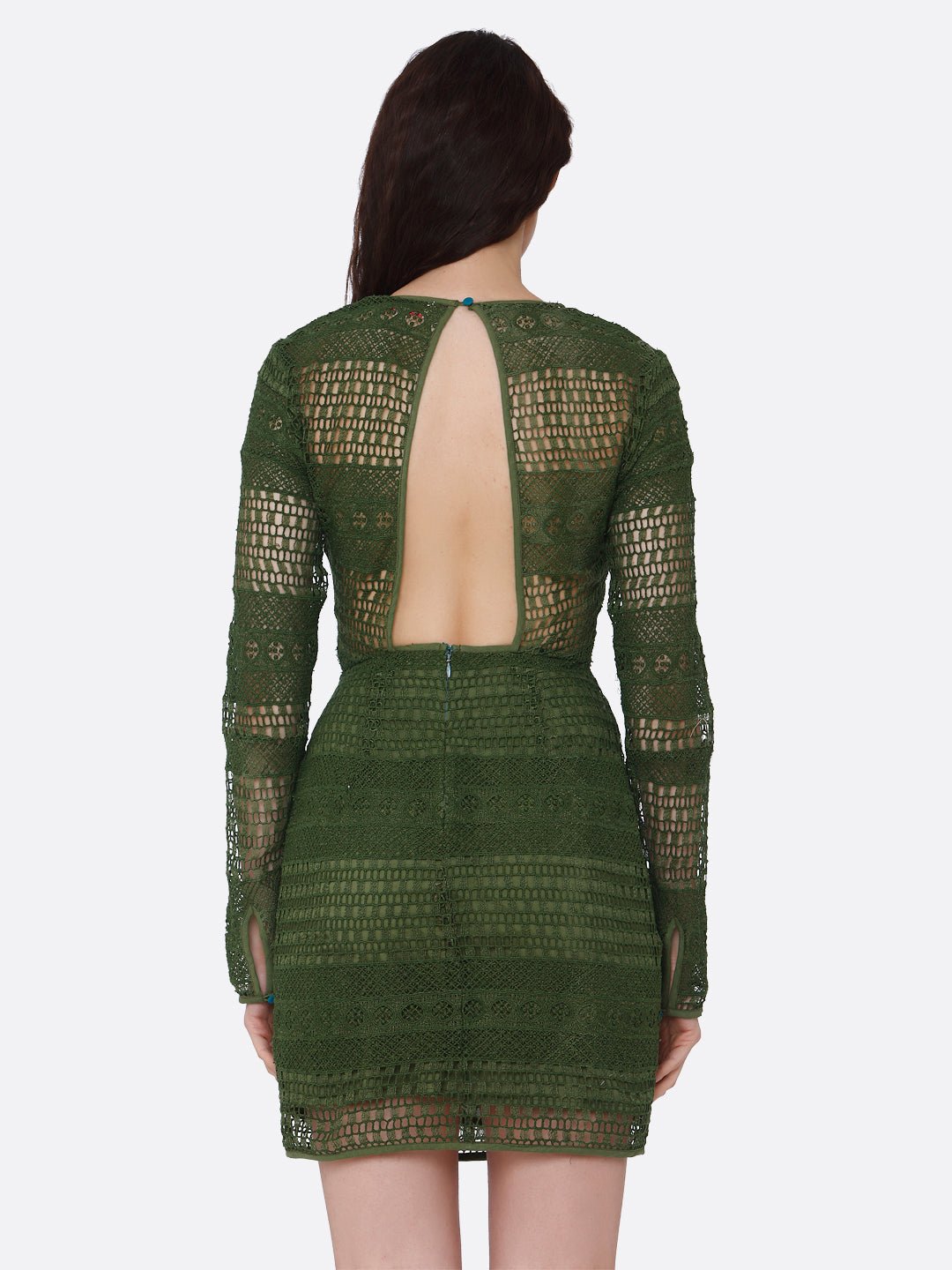 Green Bodycon Lace Dress - AaliyaIndia