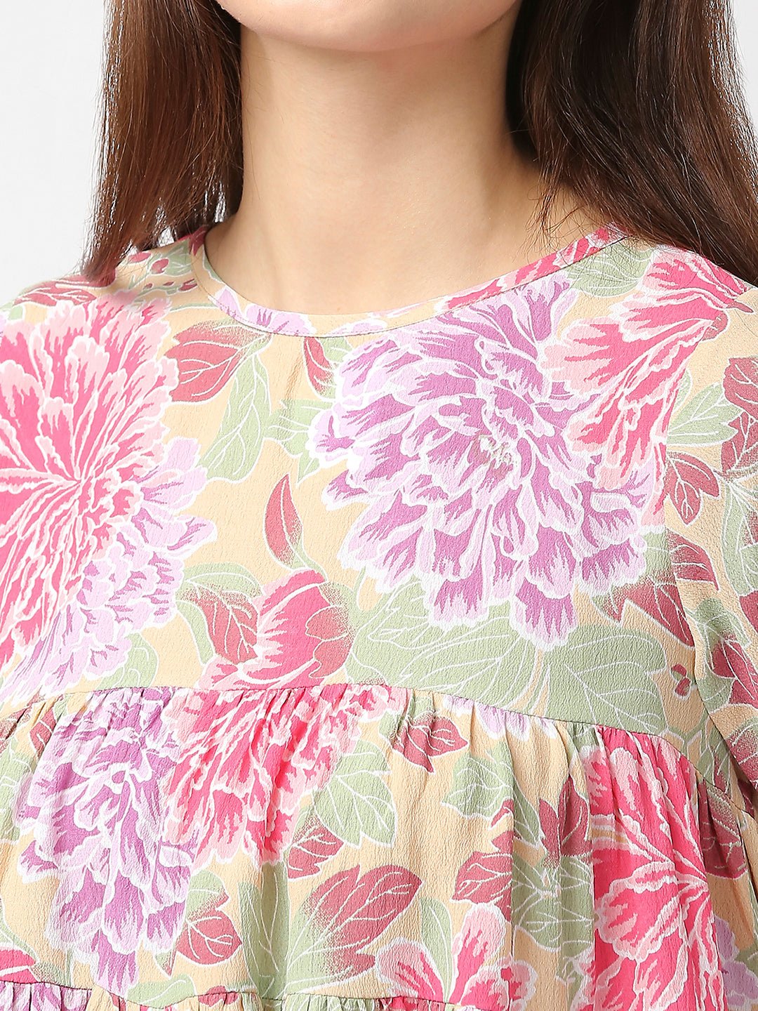Multicolor Fit And Flare Top - AaliyaIndia