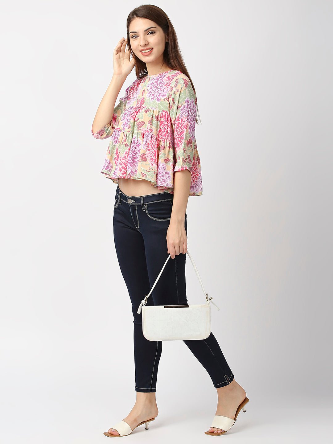 Multicolor Fit And Flare Top - AaliyaIndia