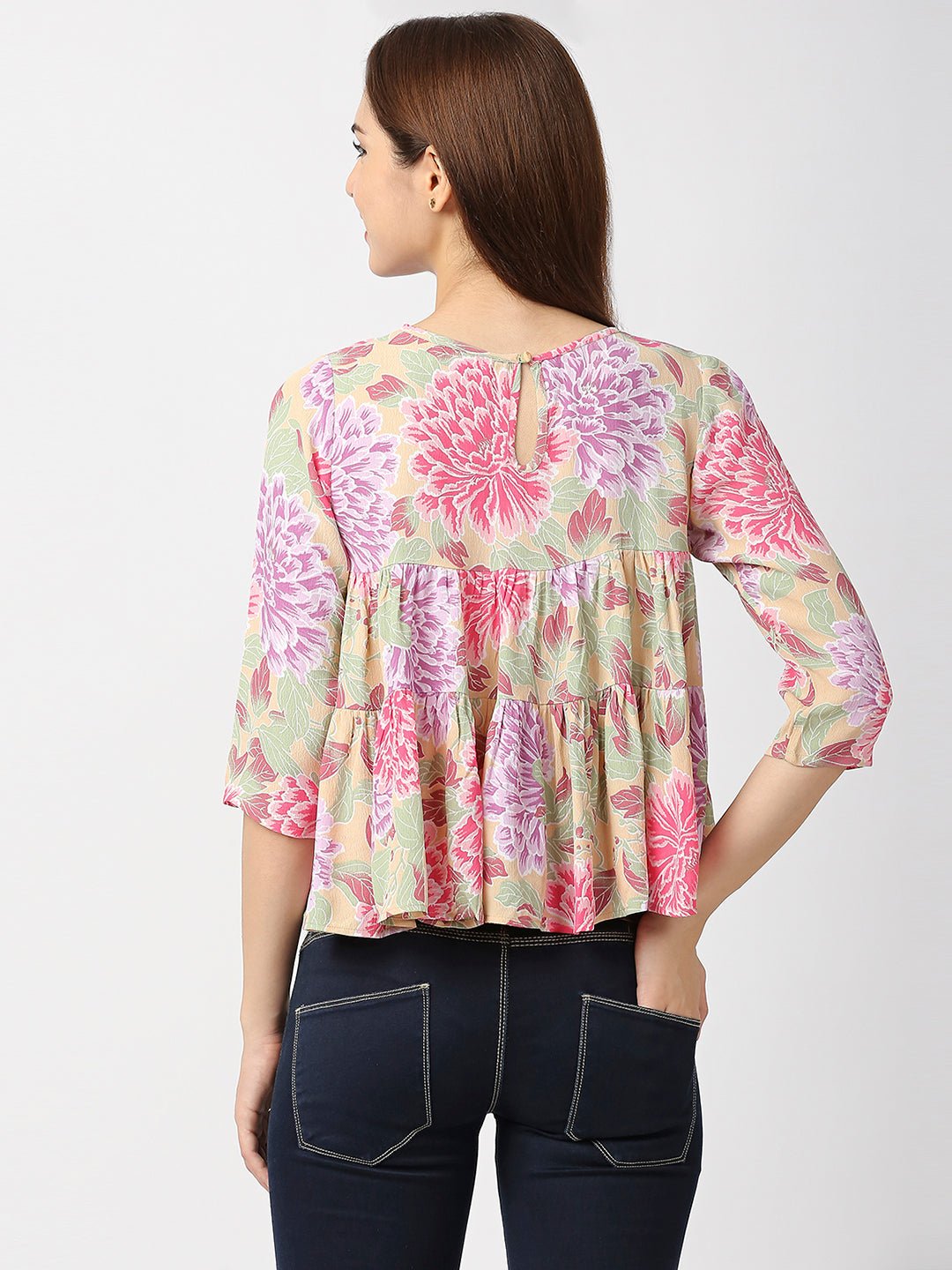 Multicolor Fit And Flare Top - AaliyaIndia