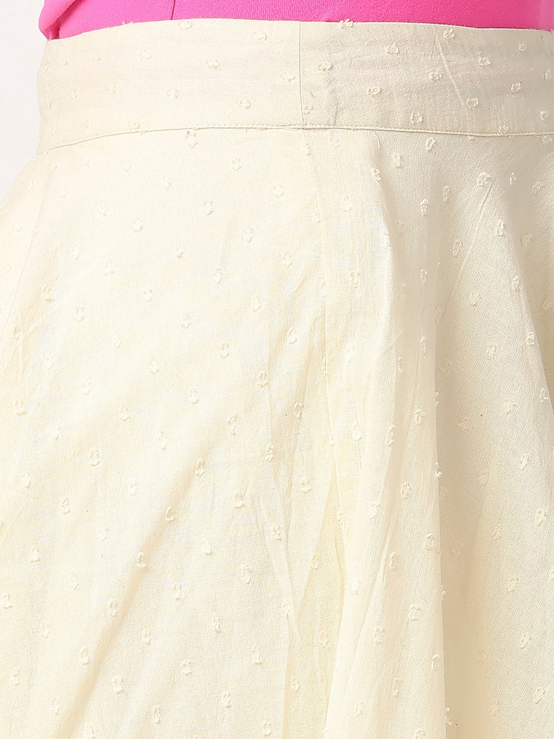 Off-White Cotton Jacquard Skirt - AaliyaIndia