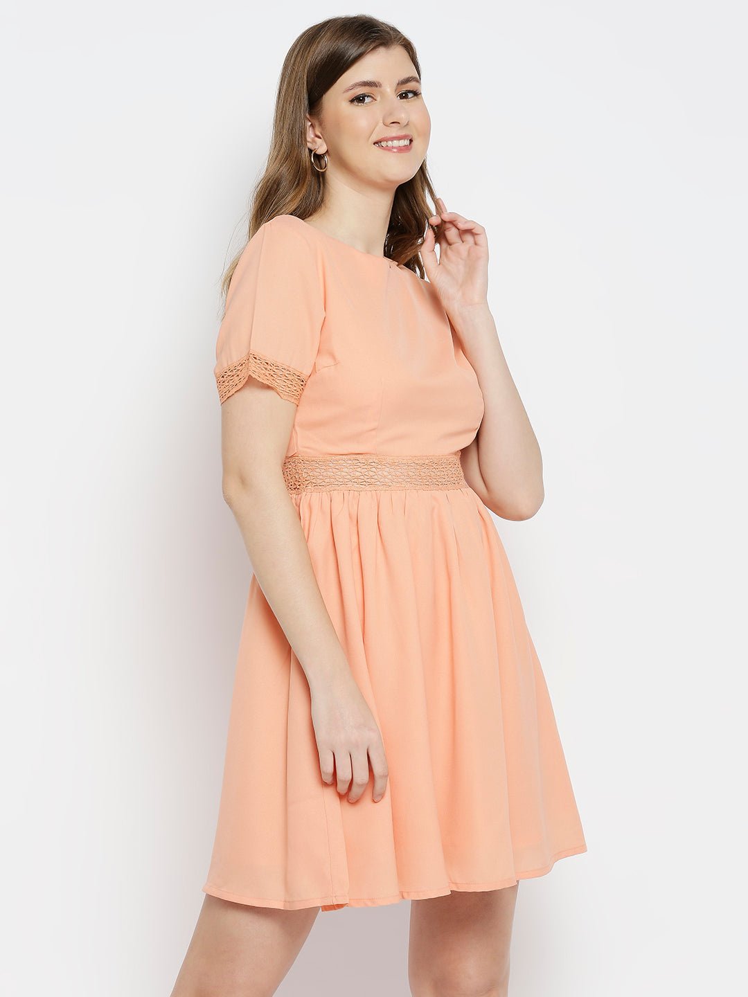 Orange Crepe Dress - AaliyaIndia