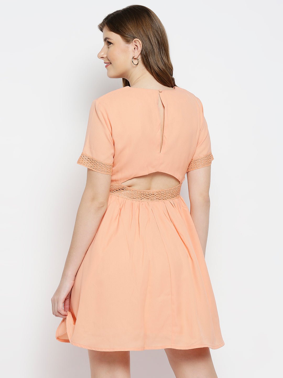 Orange Crepe Dress - AaliyaIndia