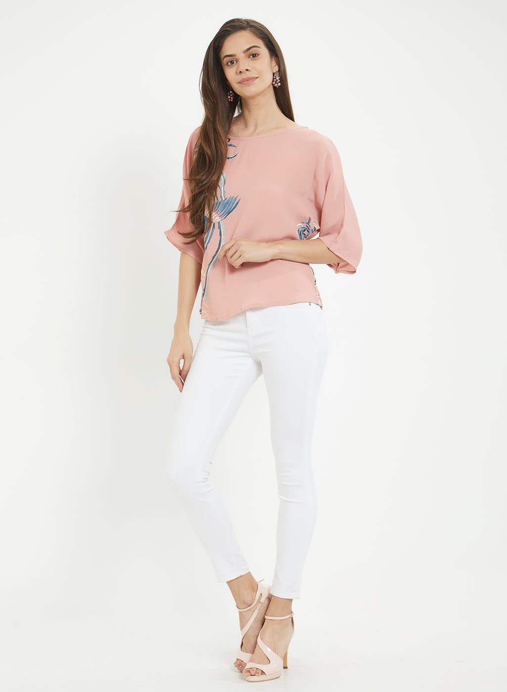 Pink Embroidered Top - AaliyaIndia