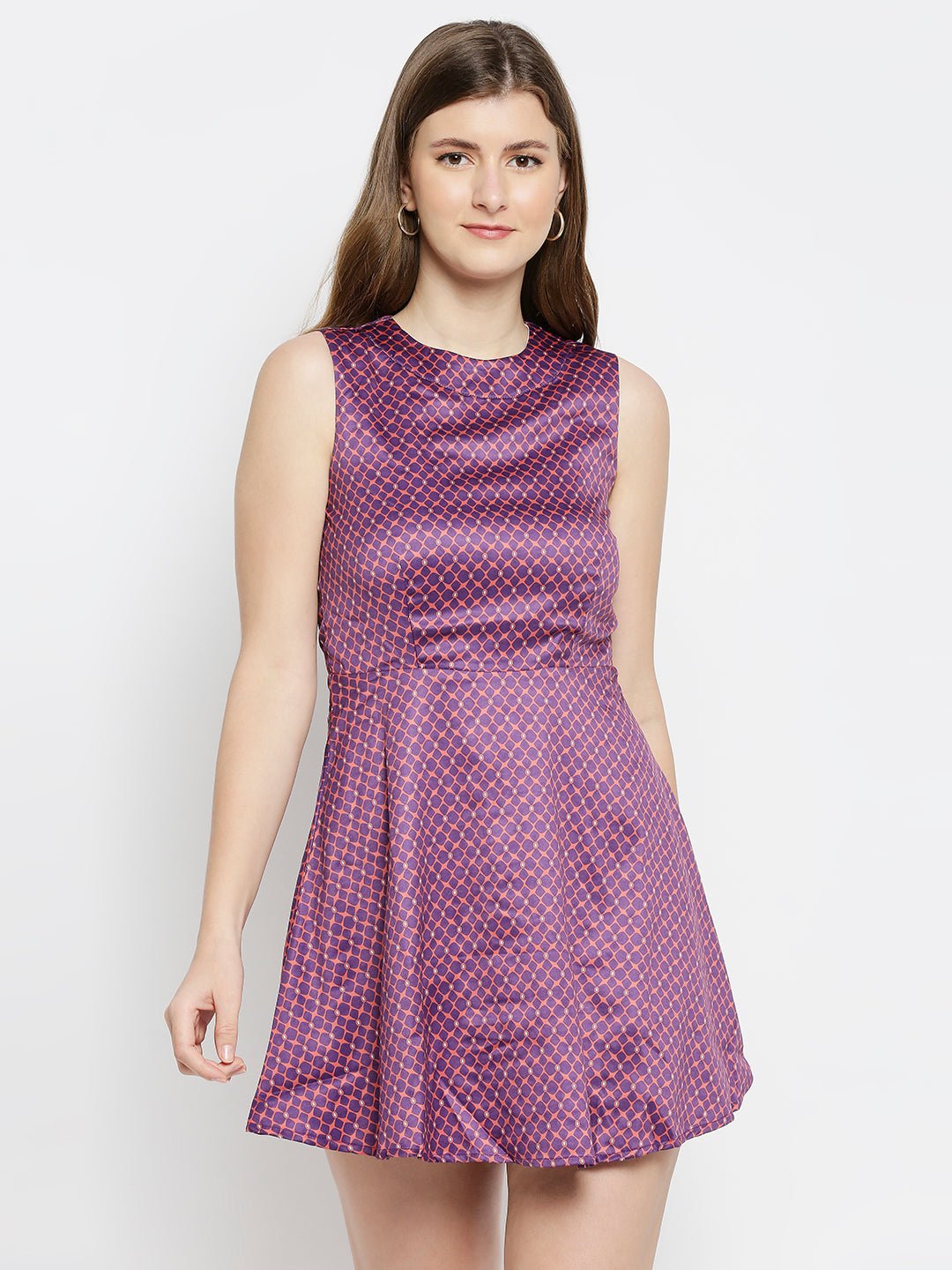 Purple Satin Dress - AaliyaIndia