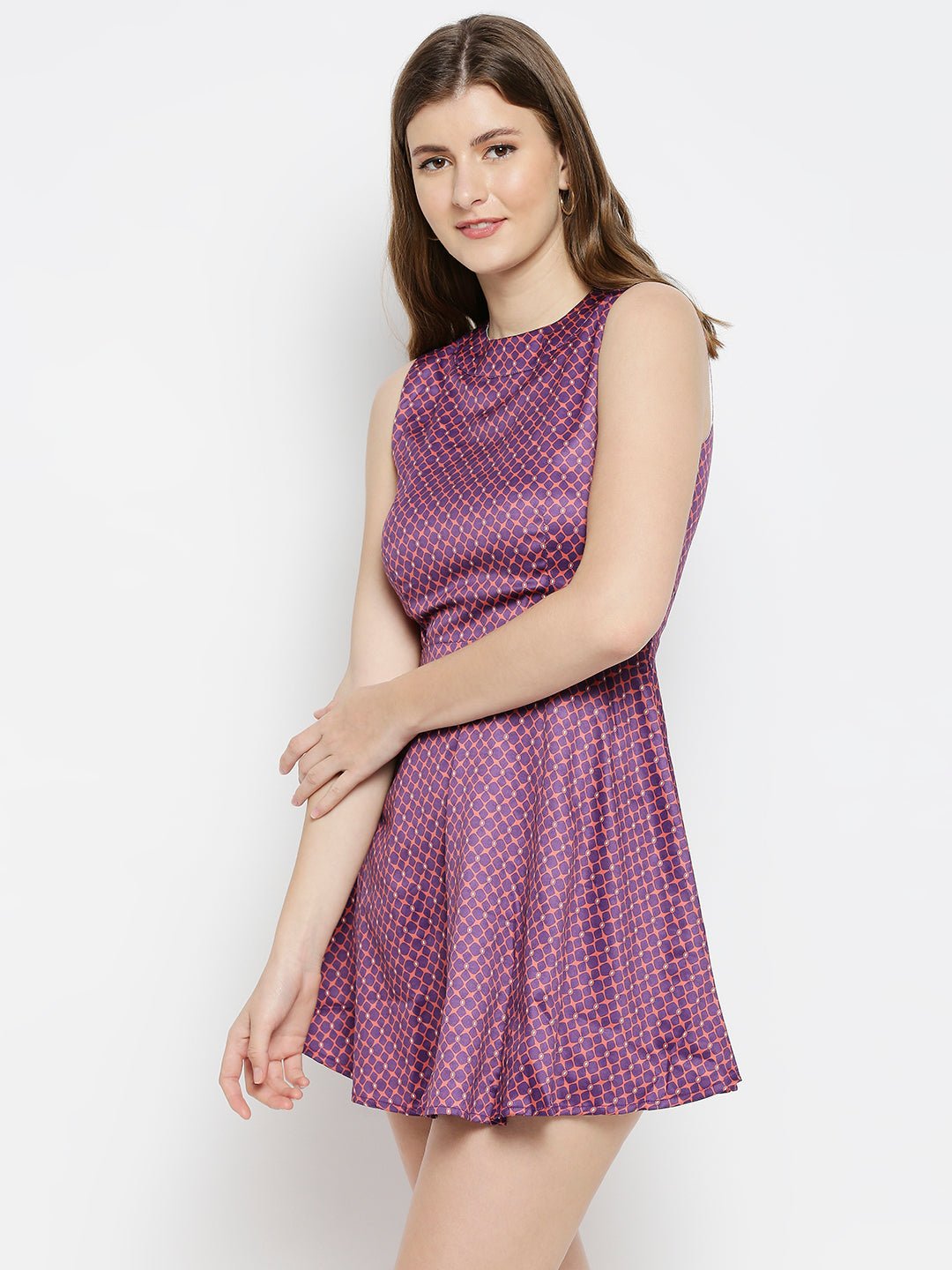 Purple Satin Dress - AaliyaIndia