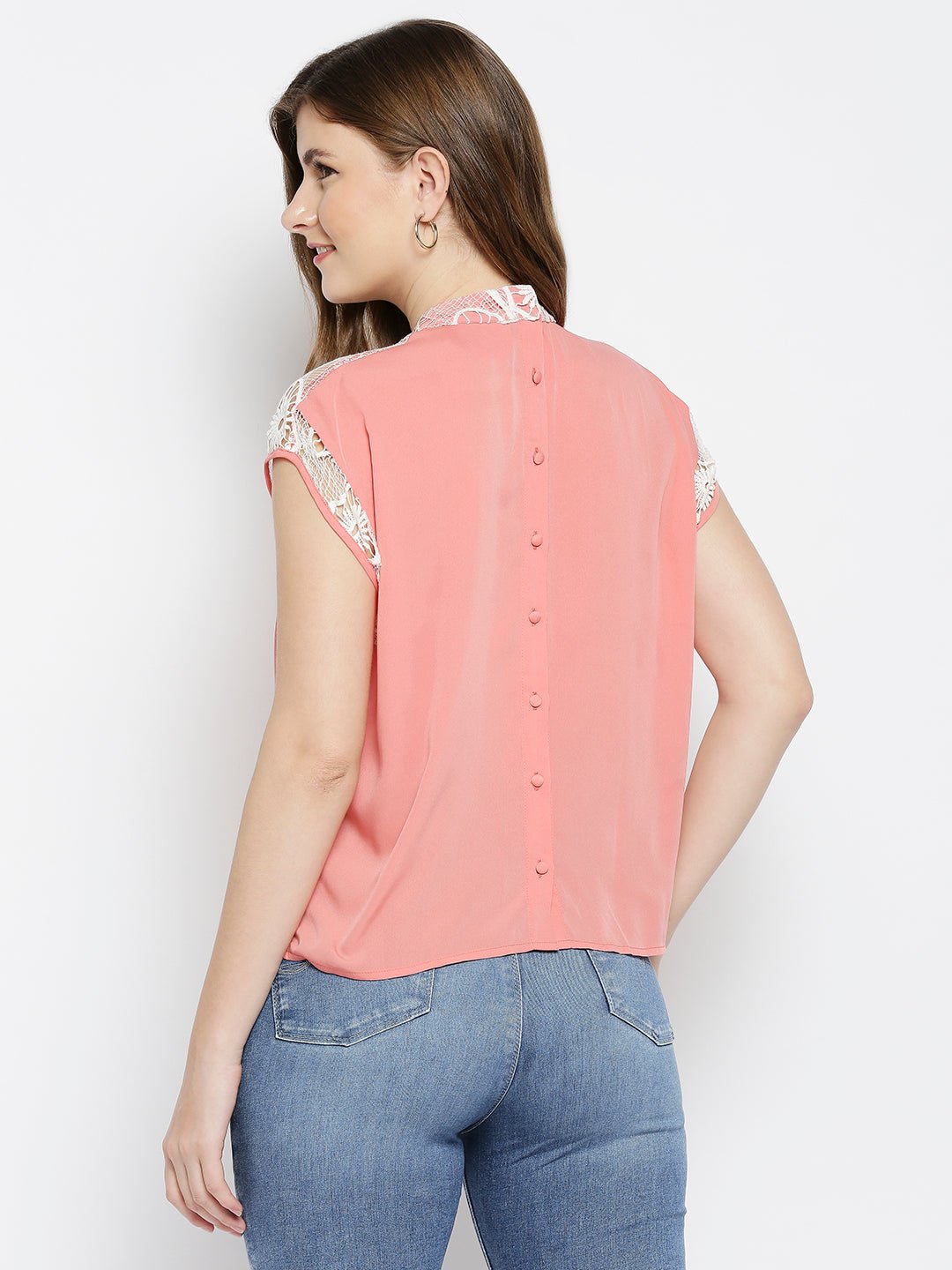 Sleeveless Lace Inserted Top - AaliyaIndia