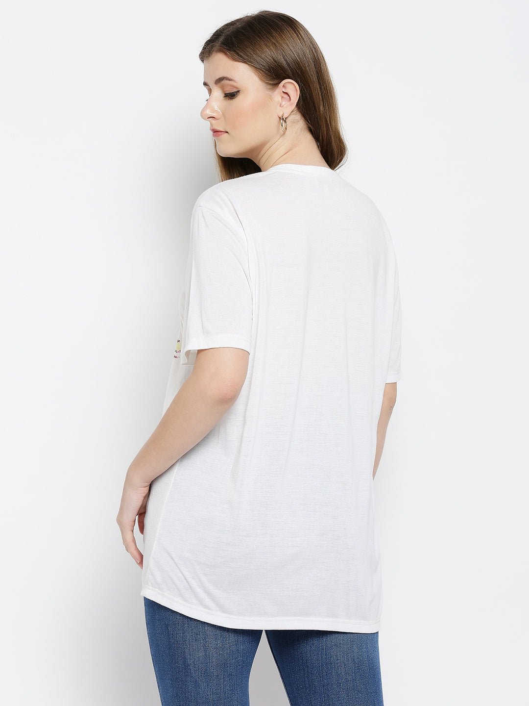 White Printed Giraffe T-Shirt - AaliyaIndia