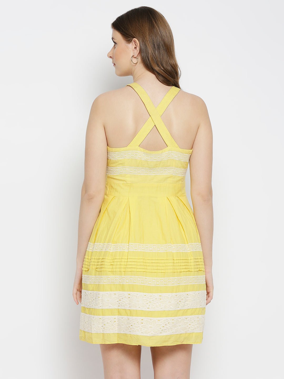 Yellow Embroidered Dress - AaliyaIndia